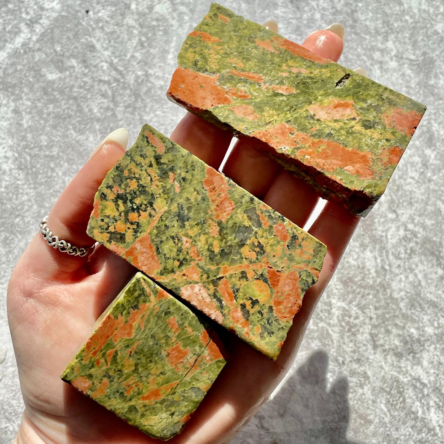 Rough - Slab - Unakite - 1 KG Rough - Slab - Unakite - 1 KG